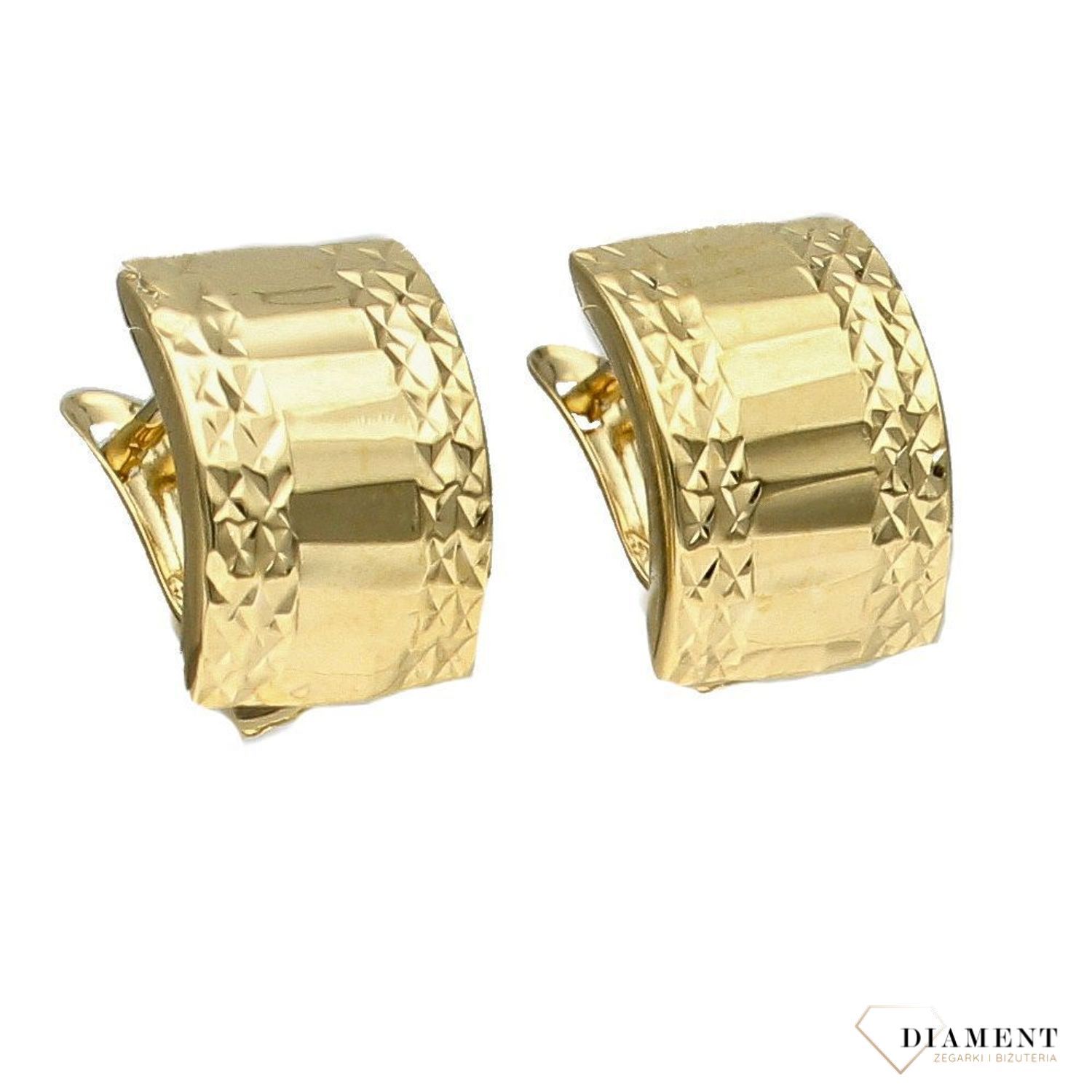 Złote kolczyki 333 blaszki grawerowane KL 7067B 333.jpg